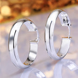 Women's Fashion Earrings Silver Plated Glossy Ear Ring