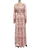 Printed Mid Waist Commuting Chest-wrapped Dress Women
