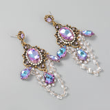 Alloy Diamond Acrylic Earrings Korean Earrings Girl Retro Earrings