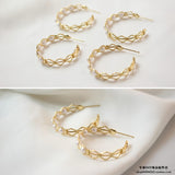 Spiral earrings gold C-shaped earrings
