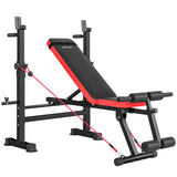 SPORTNOW Adjustable Weight Bench With Squat Rack And Dip Stand