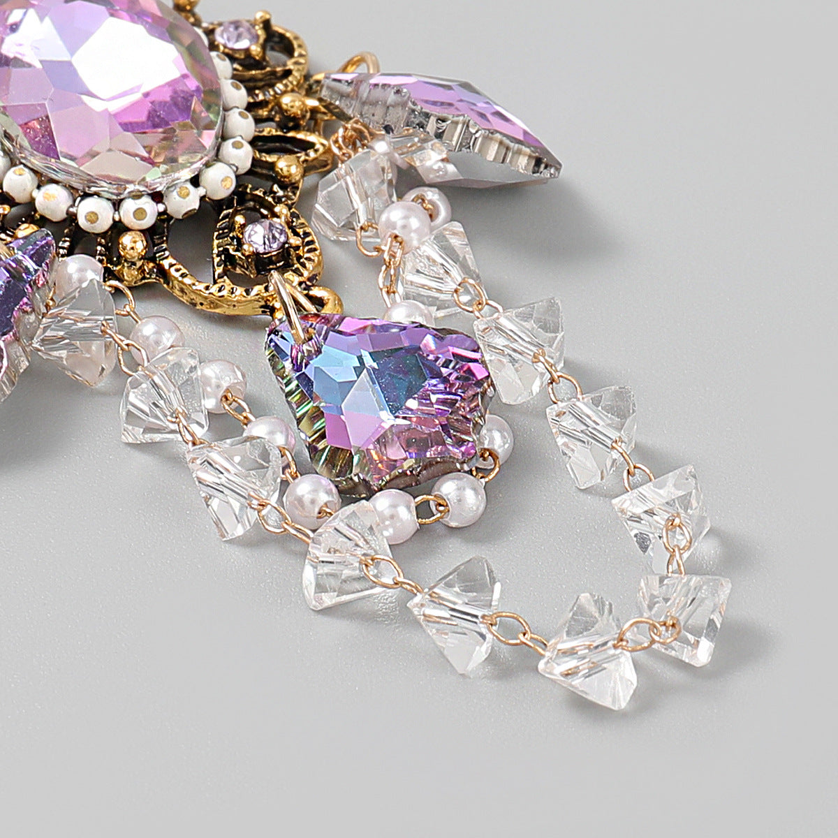 Alloy Diamond Acrylic Earrings Korean Earrings Girl Retro Earrings