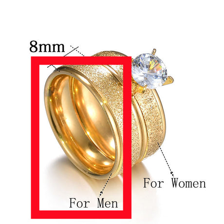 304 stainless steel ring Korean frosted couple