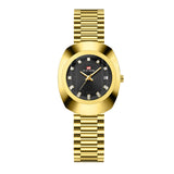 Couple Quartz Watch Yellow Gold Diamond Waterproof Steel Belt Watch