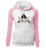 Women's Winter Patchwork Round Neck Raglan Sleeve Contrast Color Sweatshirt