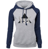 Women's Winter Patchwork Round Neck Raglan Sleeve Contrast Color Sweatshirt