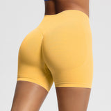 Seamless Three-section Waist Fitness Shorts Women's High Top Sports Yoga Shorts