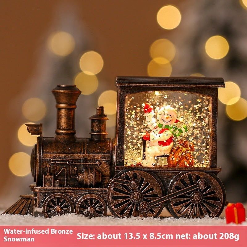 Christmas Train Luminous Interior Water Injection Desktop Decoration
