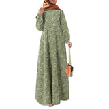 Printed Long Sleeve Vintage Dress