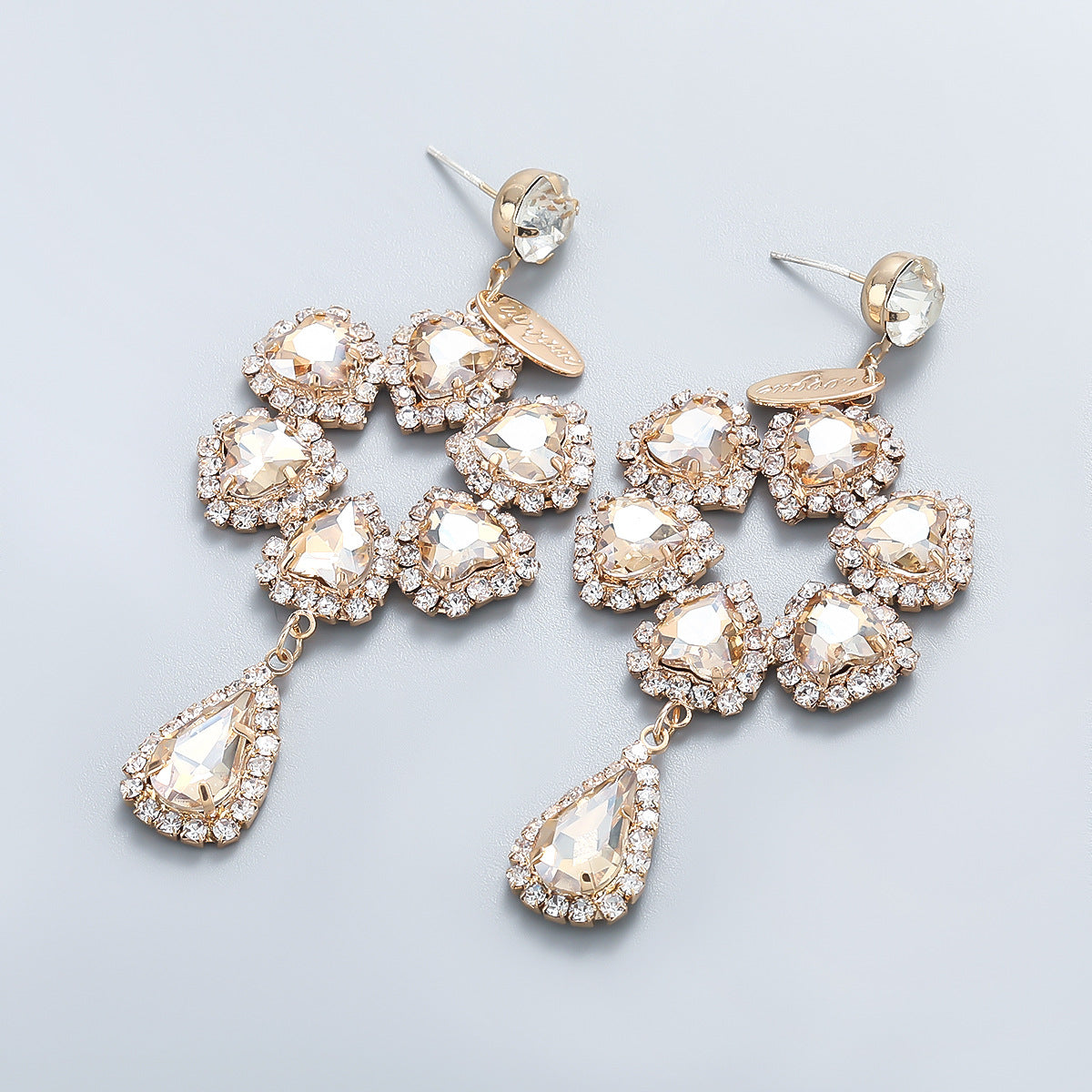 Alloy Earrings With Diamond Flower Earrings