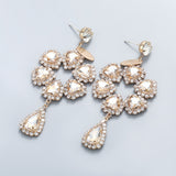Alloy Earrings With Diamond Flower Earrings