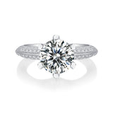 The Destination Of Love - A Wedding Ring Set With 1-carat, 3-carat And 5-carat Top-quality Moissanite S925 Silver And Platinum-plated Diamond. The Ring Can Be Inspected With A Diamond Pen