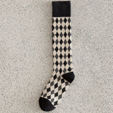Slimming Versatile Rhombus Calf Socks Women