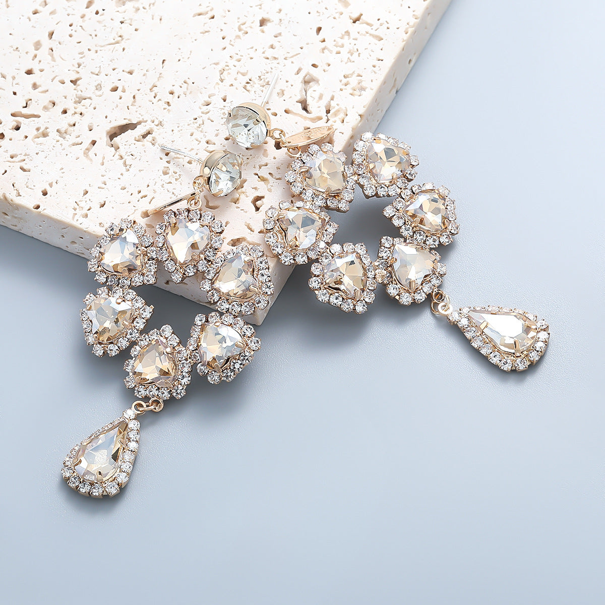 Alloy Earrings With Diamond Flower Earrings