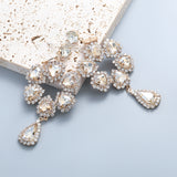 Alloy Earrings With Diamond Flower Earrings