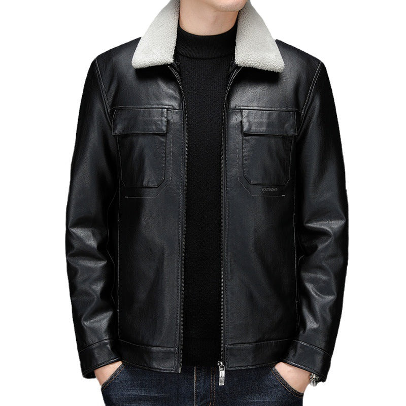 Autumn And Winter New Casual Men's Leather Jacket Men
