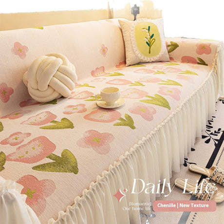 Full Covered High-grade Skirt Sofa Cover French Sofa Cover Cloth