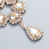 Alloy Earrings With Diamond Flower Earrings