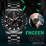 Men's Classic Stainless Steel Quartz Luminous Watch Luxury Wristwatch For MEN