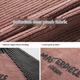 Raglan Sleeve Color Contrast Patchwork Design Sweater Thick Needle Texture American Letters