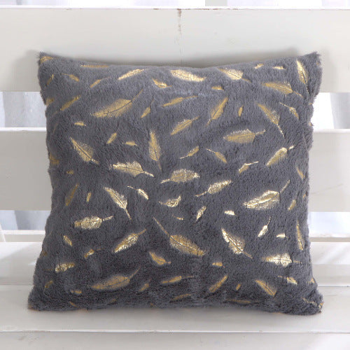 Sofa Plush Bronzing Cushion Solid Color Pillow Bay Window Suitable