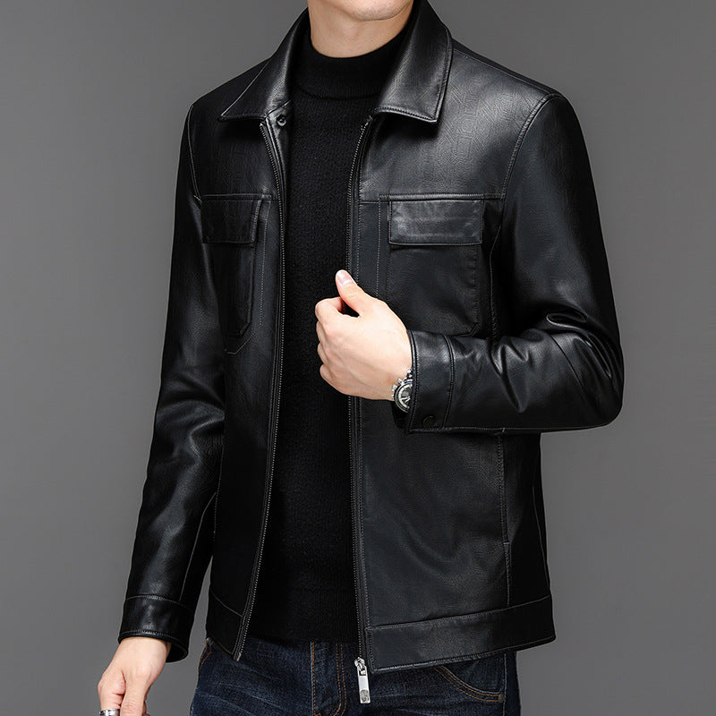 Autumn And Winter New Casual Men's Leather Jacket Men