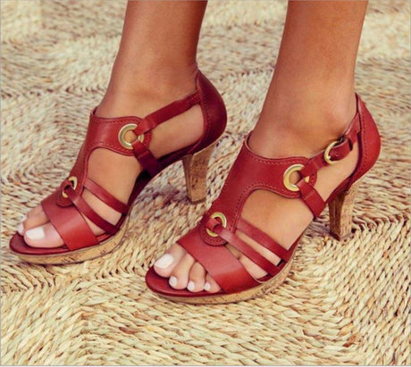 Solid Color Bag With Fish Mouth Women's Sandals