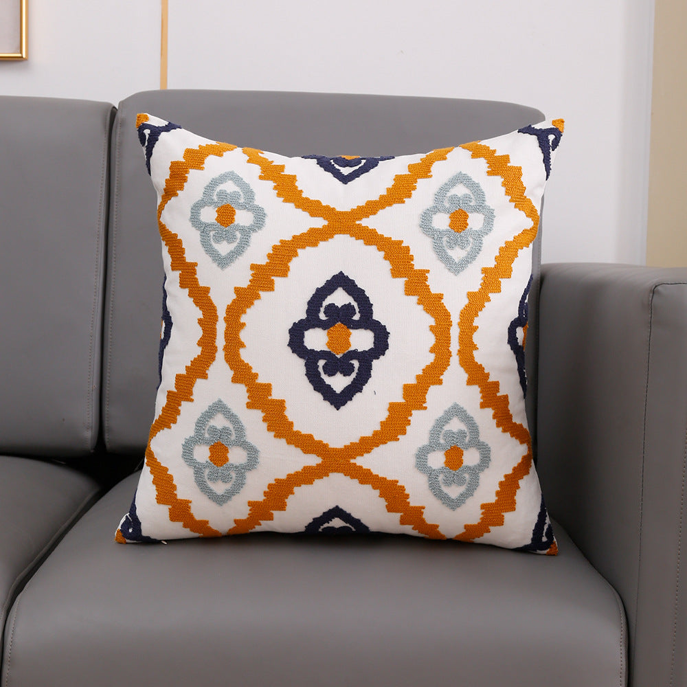 Towel Embroidery Words Pillow Cover Sofa Waist Rest