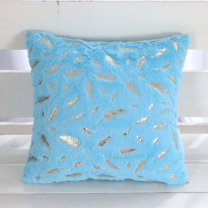 Sofa Plush Bronzing Cushion Solid Color Pillow Bay Window Suitable