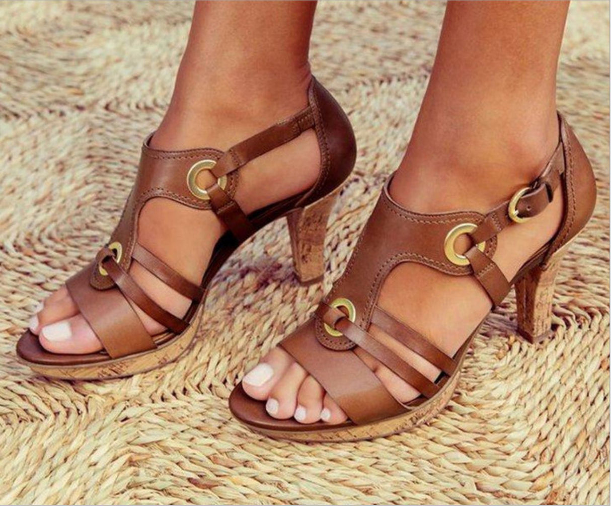 Solid Color Bag With Fish Mouth Women's Sandals
