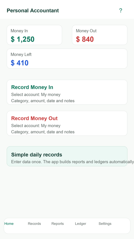 Personal Accountant App
