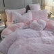 Luxury Thick Fleece Duvet Cover Queen King Winter Warm Bed Quilt Cover Pillowcase Fluffy Plush Shaggy Bedclothes Bedding Set