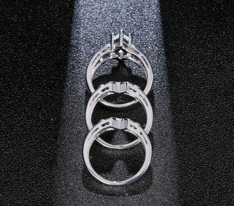 European and American couples combination rings Engagement zircon rings Hot set ring