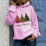 Christmas Merry Christmas Christmas tree hooded sweater large size loose top