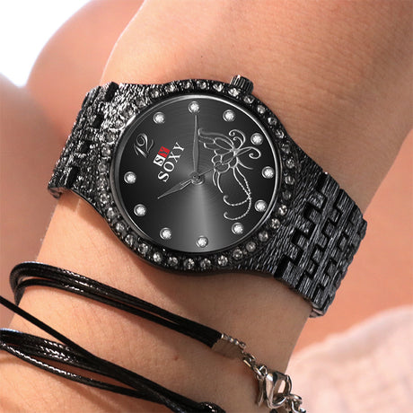 Flower Butterfly Exquisite  Casual Ladies Watch Female Clock