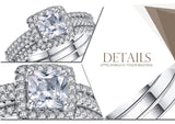 Four-prong Group Set Women's Simple Engagement Ring