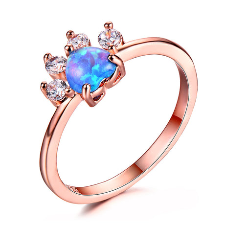 Small paw footprint ring