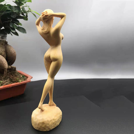 Boxwood Nude Woman Ornament Wooden Crafts