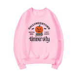 Kvinders Halloween-print græskar sweatshirt med rund hals