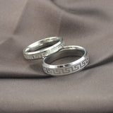 Men's And Women's Simple Couple Rings Great Wall Pattern