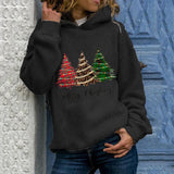 Christmas Merry Christmas Christmas tree hooded sweater large size loose top