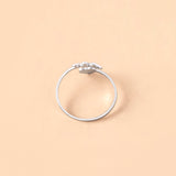 Fashion Silver Number 444 777 Heart Open Rings For Women
