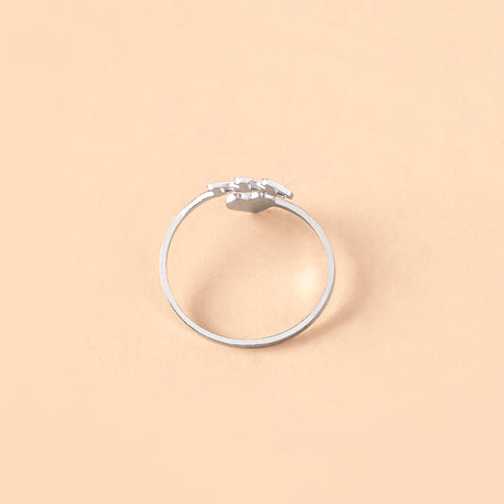Fashion Silver Number 444 777 Heart Open Rings For Women