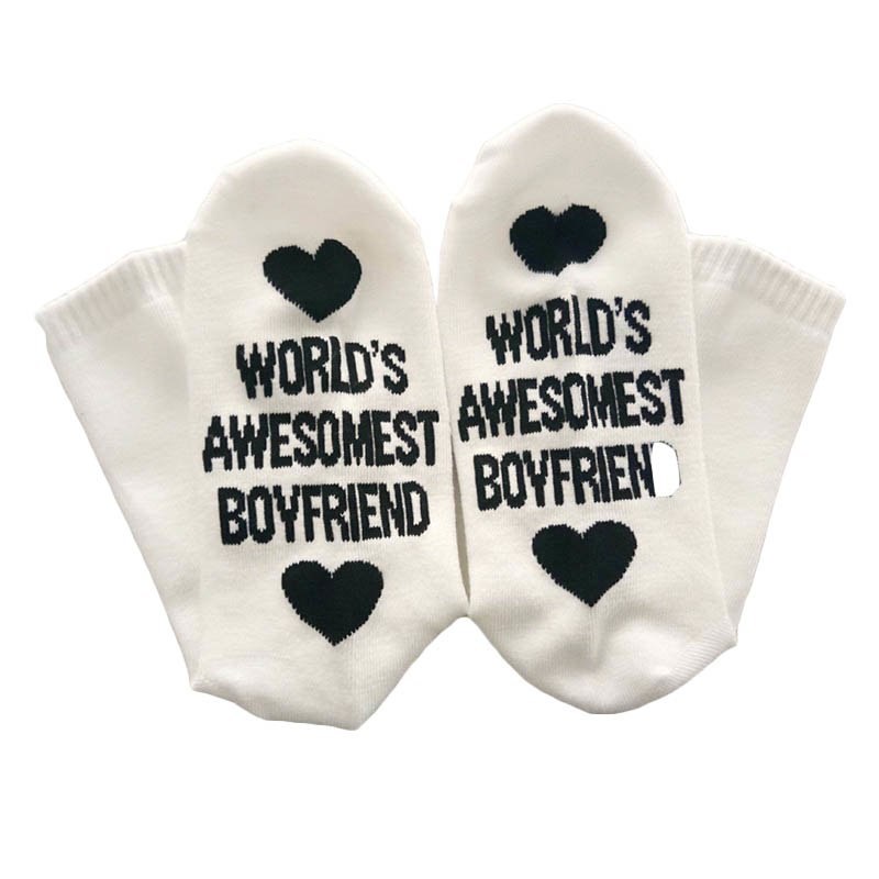 Unisex Men Women Cotton Socks Printing Letter Funny Socks For Boyfriend   Girlfriend Valentine's Day Gift