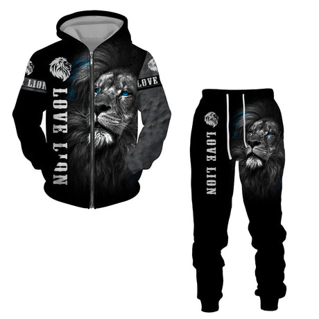 Herre Sports Print Mode Zip Sweatshirt Sæt