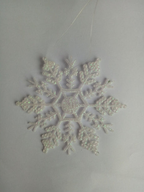 聖誕裝飾品，壓克力10CM雪花，聖誕必需品，聖誕樹衣架粉批發