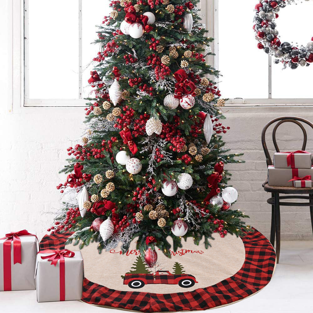 Linen Tree Skirt Bil Juletræ 120CM Julepynt Træ