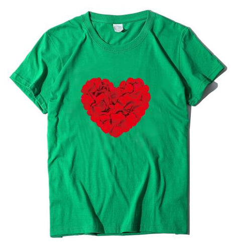 Valentinsdag Romantisk Par Love Rose Kortærmet