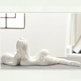 White Porcelain Crafts Big Breasted Beauty Art Home Decoration