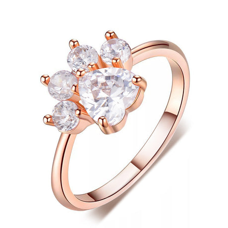 Small paw footprint ring